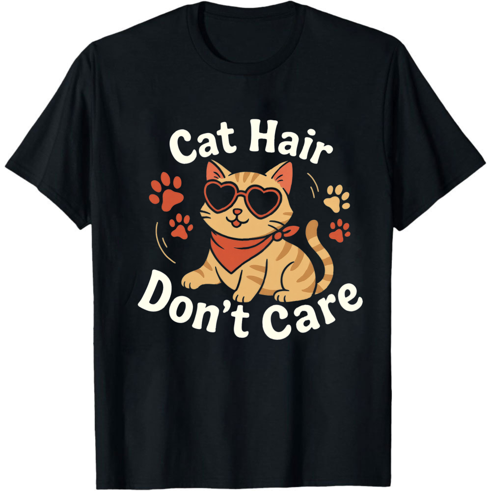 Hair Care Orange - Cat Hair Don't Care Graphic T