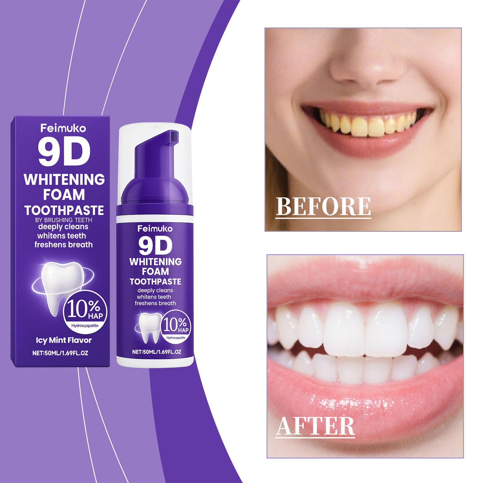 9D Purple Tooth Mousse WHITENI - Purple Toning Shampoo ulasan dan harga