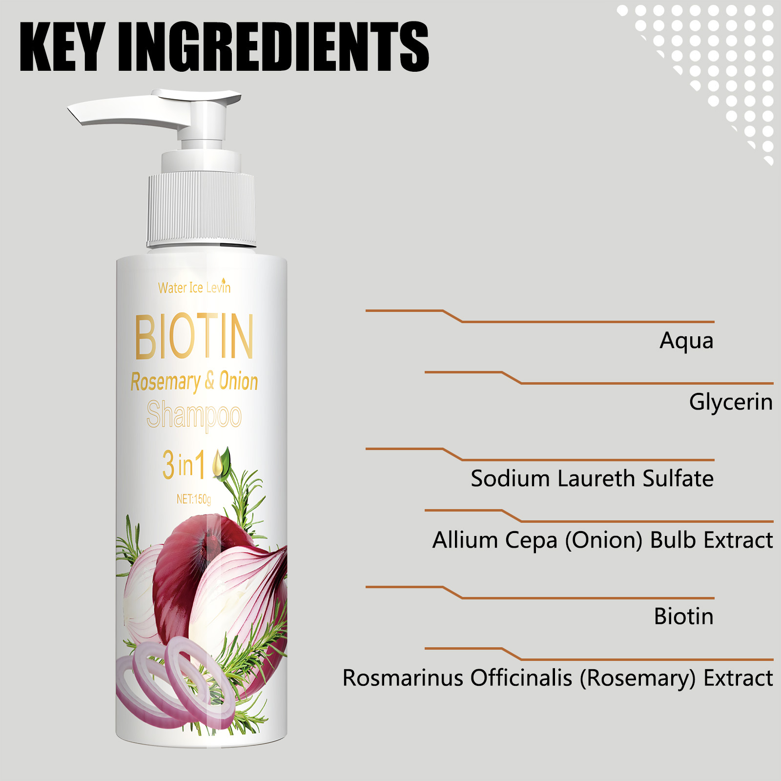 Biotin Rosemary & Onion 3 in 1 - Biotin Shampoo Thickening ulasan dan harga