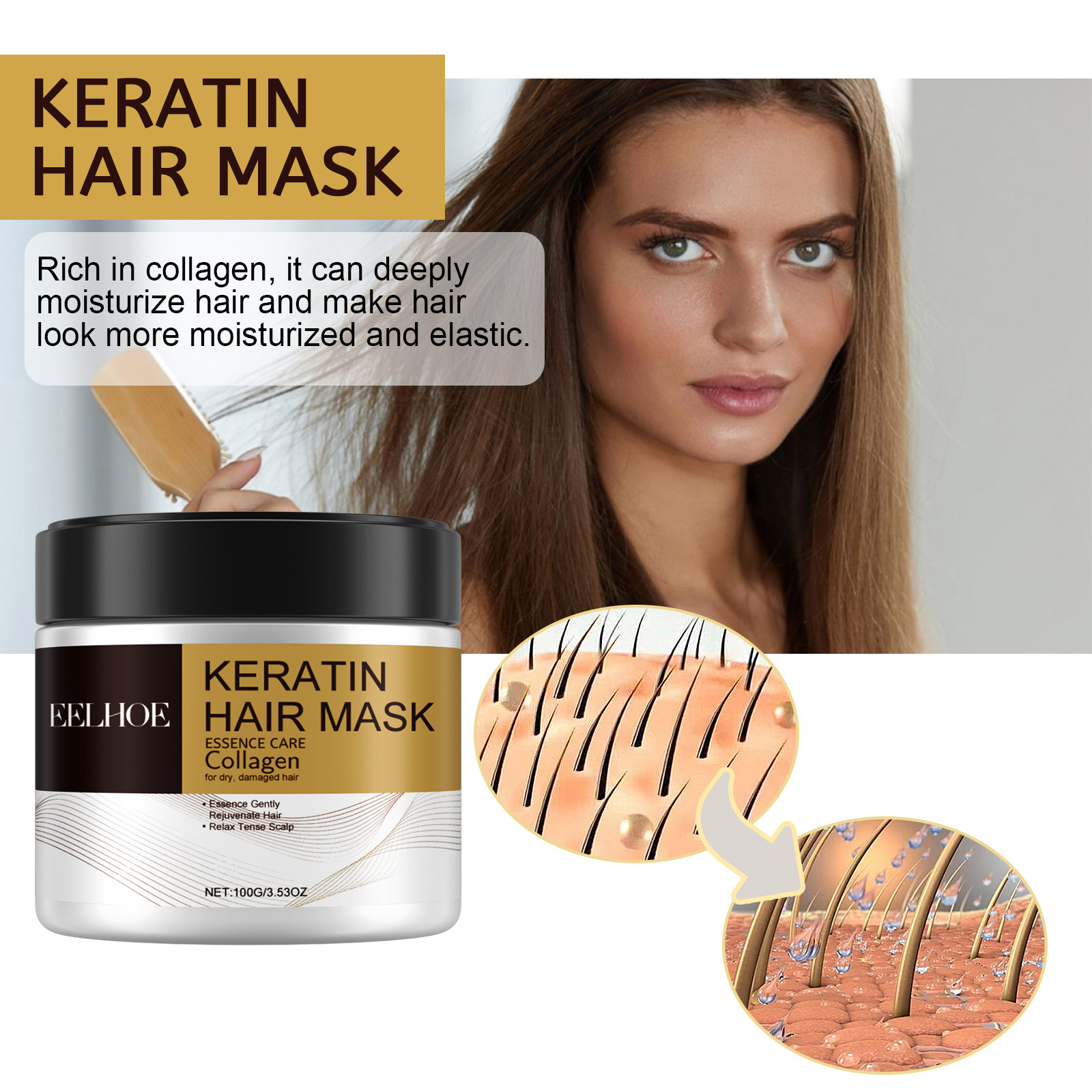 Keratin Care Hair Mask Deep No - Hair Care Orange ulasan dan harga